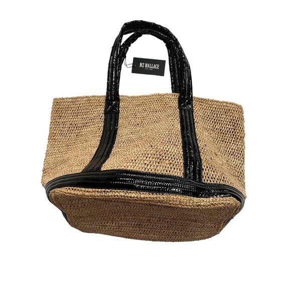 MZ Wallace Raffia Tote in Raffia/Black Lacquer - Picture 1 of 9